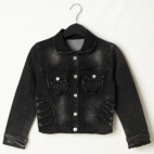black strip front jacket