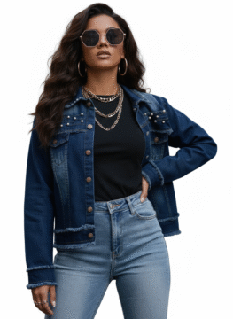 The Studded Edge Pearl Denim Jacket