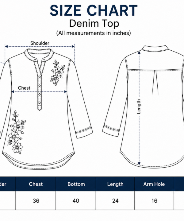 Denim Top Size Chart